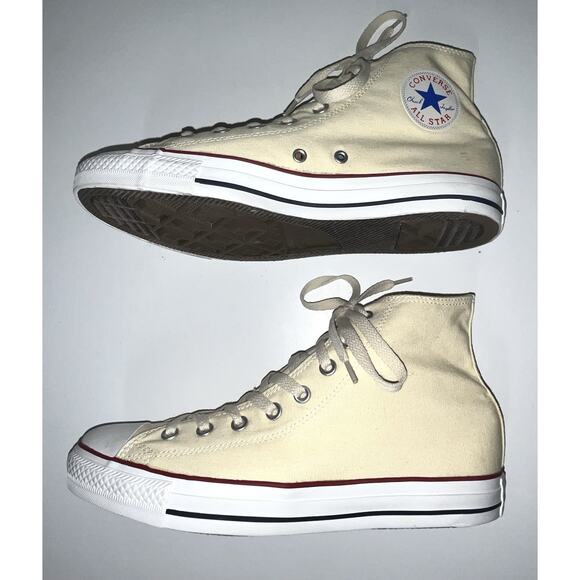 Converse Chuck Taylor All Star Mens 9 Womens 11 Natural White Hi Top Sneakers - Picture 8 of 11